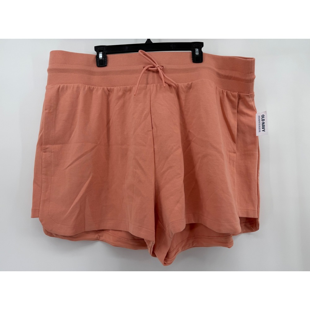 Old Navy Womens 3X Peach Coral High Waisted Sweat Shorts Drawstring